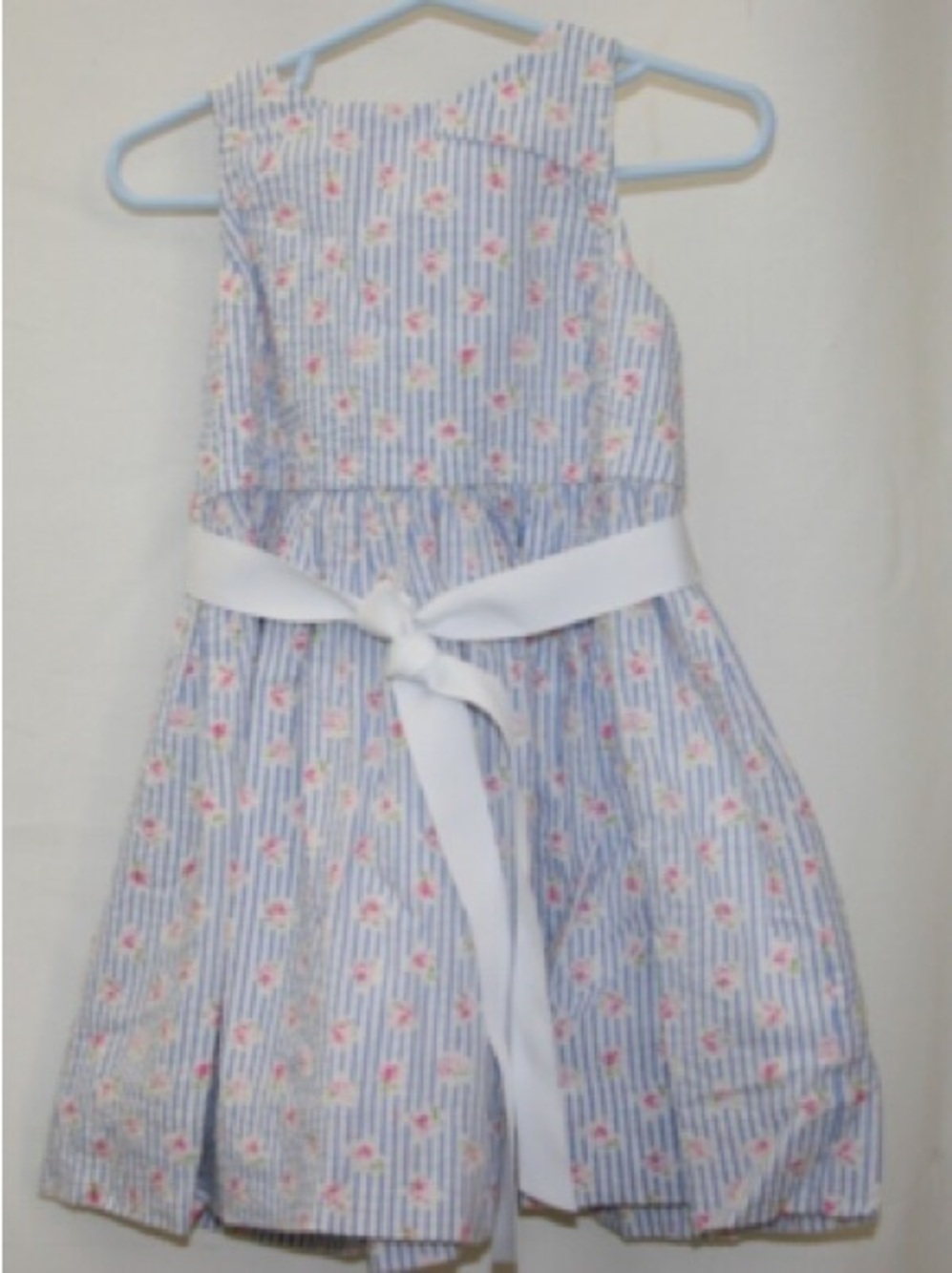 Polo Ralph Lauren Blue White Stripe Floral Button-Down Dress Girls Toddler
Sz 3T